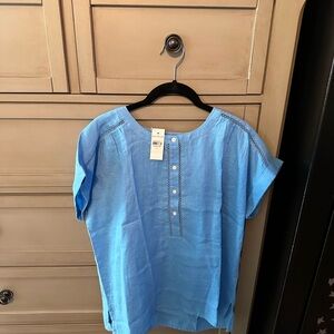 Linen Ann Taylor blue top. New with tags.
